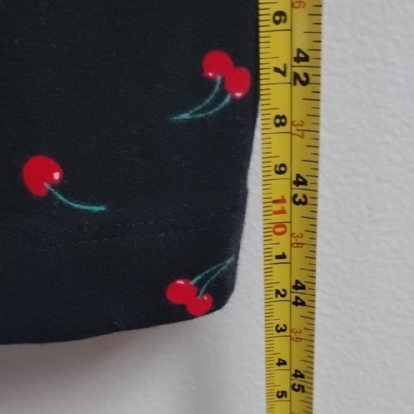 Vintage Betsey Johnson Retro Style Black Cherry Print Snap Front Bodycon Dress - Picture 13 of 14